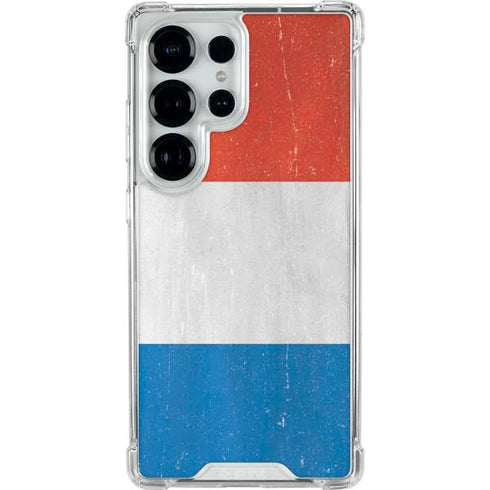 Netherlands Flag Distressed Galaxy S25 Ultra Clear Case
